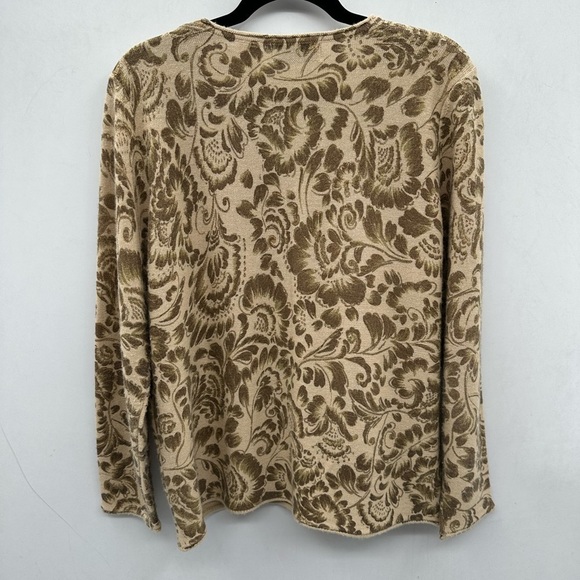 ALFRED DUNNER beaded womans floral boho chic cardigan coastal grandma artsy M - Picture 3 of 10